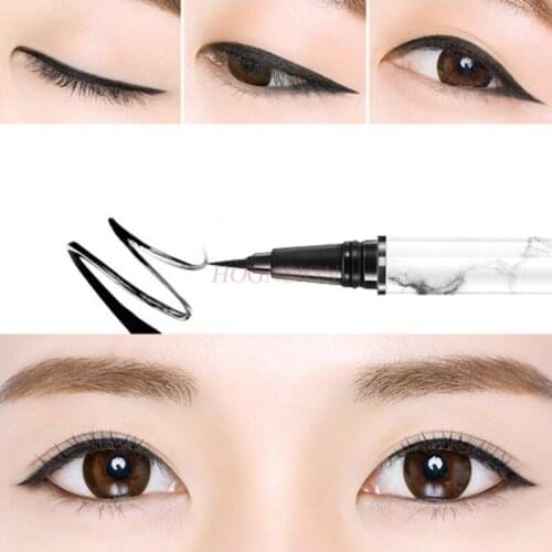 2 pcs Eyeliner pen female waterproof and sweat lasting non-marking does not smudge pseudo-small pigment inside brown beginner