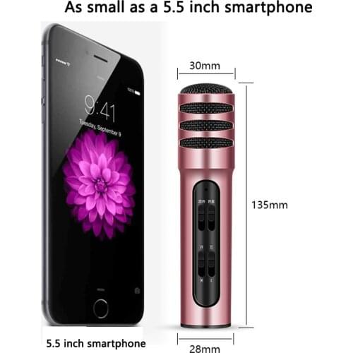 Handheld Microphone Phone K Song Condenser Microphone Universal K-Live Portable Smart Microphone external accompaniment