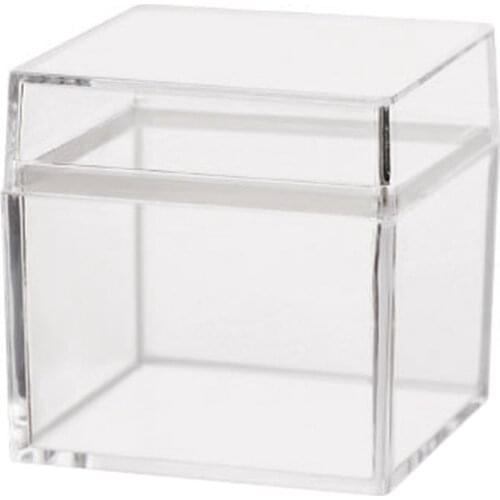 24Pcs Transparent Plastic Candy Box Biscuits Cookies Packing Box Party Treat Boxes Square Gift Container