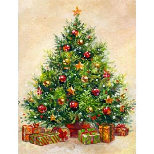 Diy 5D Christmas Diamond Painting Simple Christmas Tree Craft Modern Home Decoration Acrylic Round Square Diamond Cross Stitch