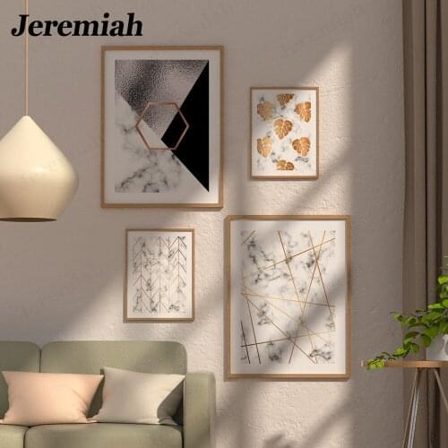 Nordic Minimalist Line Canvas Poster Abstract Geometric Hexagon Combination Picture Print Wall Artist Home Decoration