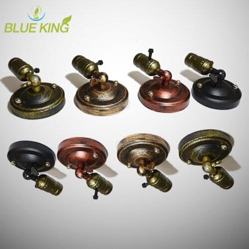 Universal 180 Degree aluminum led E27 Lamp Holder High temperature resistant ceramic screw Lamp Base with 100mm canopy wall lamp