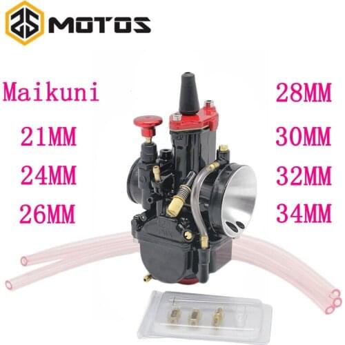 ZS MOTOS Universal Maikuni 21 24 26 28 30 32 34mm Carburetor CARB Motorcycle RACING PARTS Scooters Dirt Bike ATV with Power Jet
