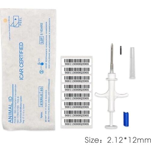 10pcs ISENVO Animal Microchip Veterinary Pet Syringe 2.12x12mm Microchips RFID Pet Microchip Register for Cat Dog Monkey Sheep