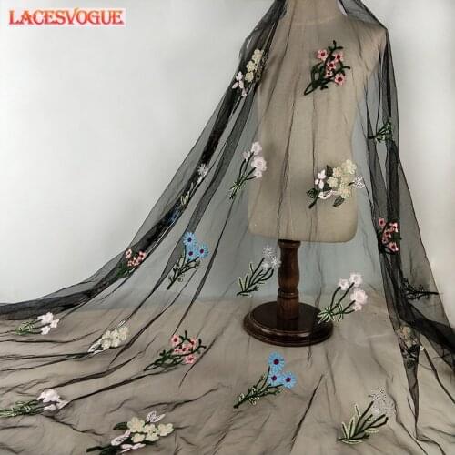 2yards 120cm Mesh embroidery lace fabric DIY Handmade material Garment needlework sewing fabric Clothing accessories 389