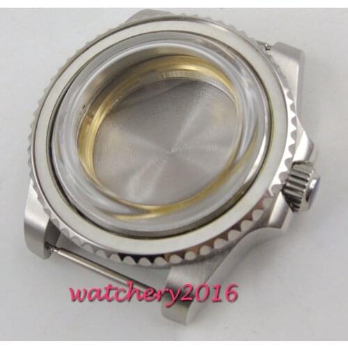 40mm stainless steel Watch Case hardened mineral glass fit 2836 Miyota 82 series movement