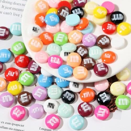 50pcs-Mix Colors "M" Kawaii Accessories Charms Cute Candy Nail Art Decorations Manicure Charms Jewelry#1Bag