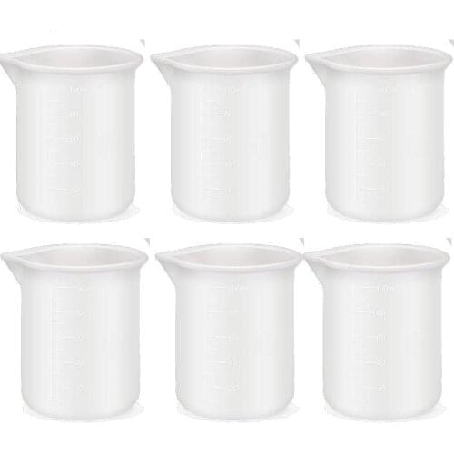 6PCS 100ML Silicone Measuring Cups Non Stick Mixing Cups DIY Glue Tools Cup For Handmade Craft