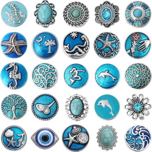 6pcs/lot New Snap Button Jewelry Snap Jewelry Rhinestone 18mm Snap Buttons Fit Snap Button Bracelet Women DIY Jewelry