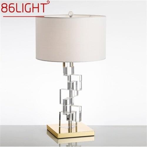 86LIGHT Nordic Creative Table Lamp Contemporary Crystal LED Decorative Desk Light for Home Bedside Bedroom