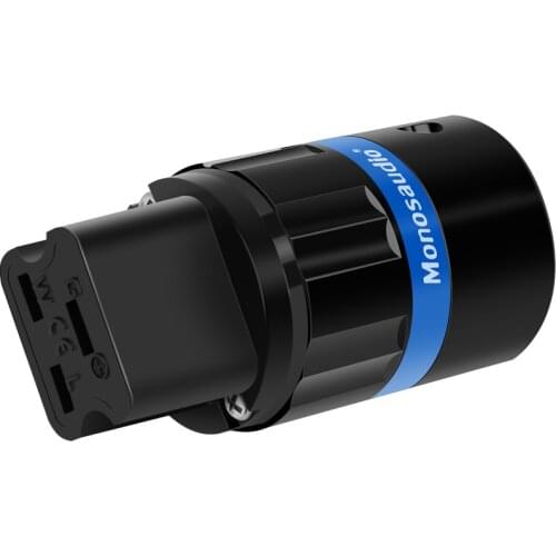 Monosaudio F124 C19 Pure Copper Rhodium Plated Audio Power IEC Connector Plug AC 20A Female Power Cord Audio Cable Connectors