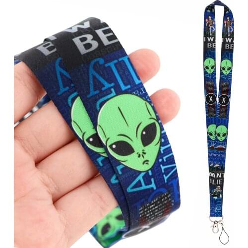 DZ2377 The X-Files Alien Lanyard For Keychain ID Card Cover Pass student Mobile Phone USB Badge Holder Key Ring Accessories