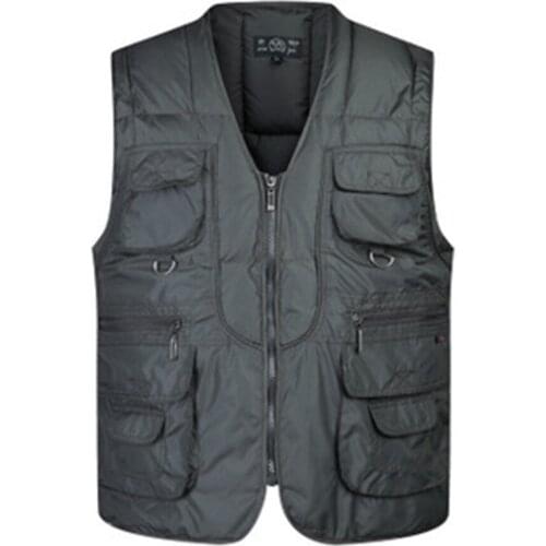 Covrlge Brand Clothing Vest Men Autumn Winter Cotton Vest Mens Waistcoat Multi-pocket Mens Vest Jacket Warm Coat Male MWB025