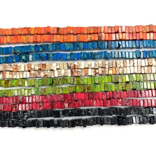 Natural Stone Emperor Stone Beads Square Spacer Beads for DIY Jewelry Making Necklaces, Bracelets, Earrings, Jewelry Accessories