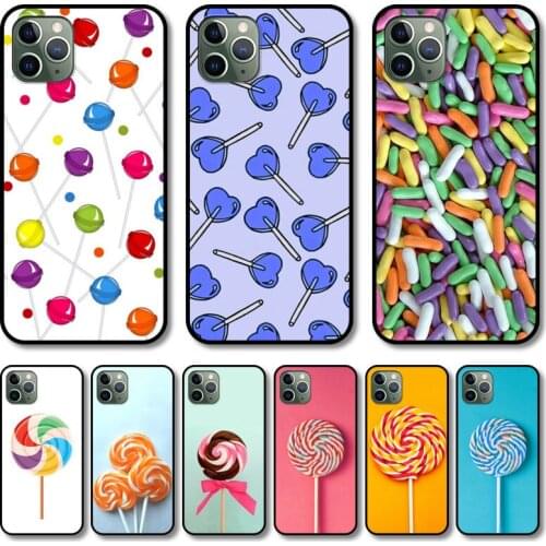 Delicious candy Phone Case cover For iphone 12 pro max 11 8 7 6 s XR PLUS X XS SE 2020 mini black cell shell