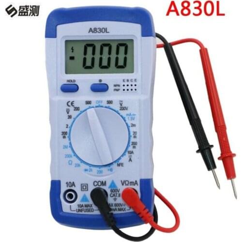 A830L Digital Multimeter LCD Backlight AC DC Ammeter Diode Frequency Multitester Voltmeter Ohm Portable Voltage Meter Tool D1019
