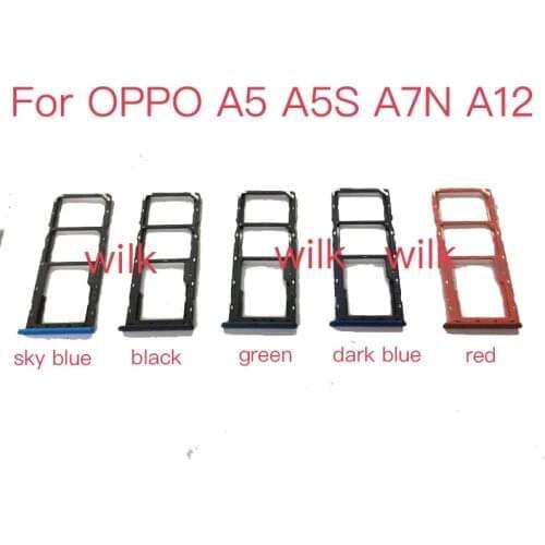 Sim Tray Holder For OPPO A5 A5S A7N A12 SIM Card Tray Slot Holder Adapter Socket Repair Parts