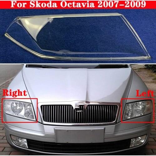 For Skoda Octavia 2007-2009 Car Front Headlight Cover Auto Headlamp Lampshade Lampcover Head Lamp light Covers glass Lens Shell