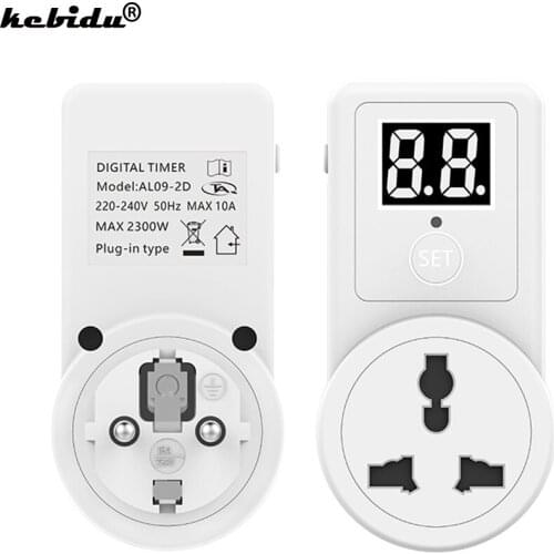 Kebidu Electronic Digital Timer Switch Socket 2300W Timing Switch 220-240V Outlet On/ Off Programmable Timing Socket EU Plug