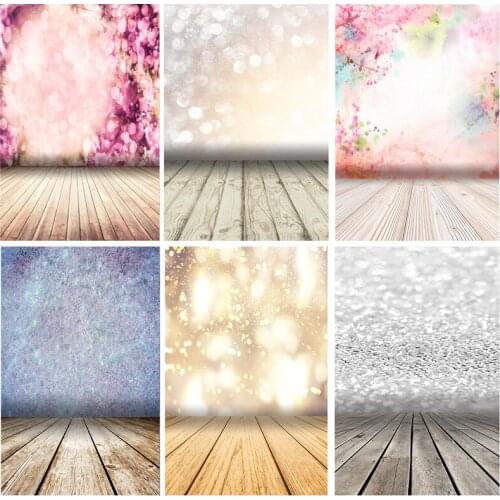 SHENGYONGBAO Light Spot Bokeh Glitter Wooden Floor Portrait Photography Backdrops Props Photo Studio Backgrounds 21222 LX-03