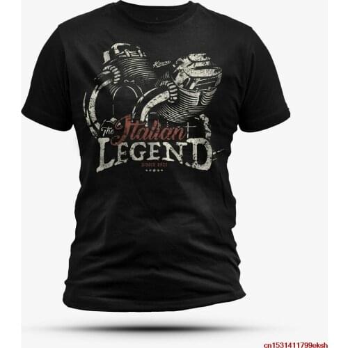 MOTO GUZZI T-Shirt - Italian Legend Schwarz Cafe Racer Motorrad V-Motor