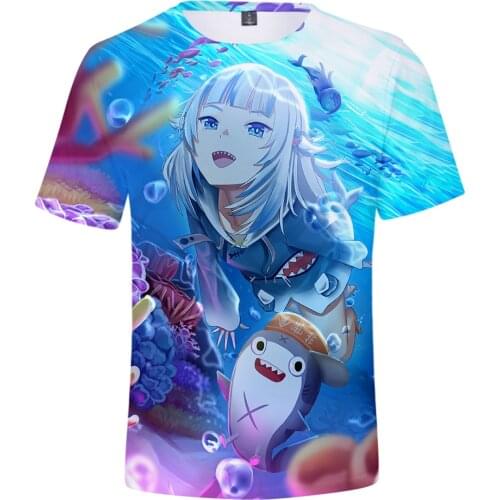 2021 Latest Cute Gawr Gura 3D Printed Men/women T-shirts Summer Fashion Casual Harajuku Style Tshirt Streetwear Clothes