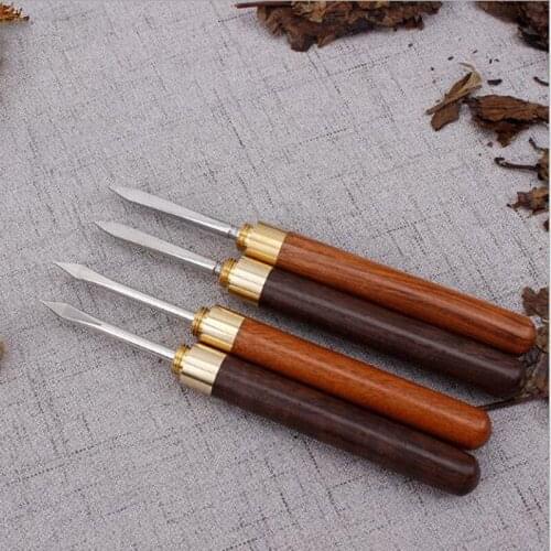 Tea Needle Sandalwood Stainless Steel Tea Knife Pu Er Dedicated Tea Accessories Chinese Kung Fu Teasets Spiral Tea Knife