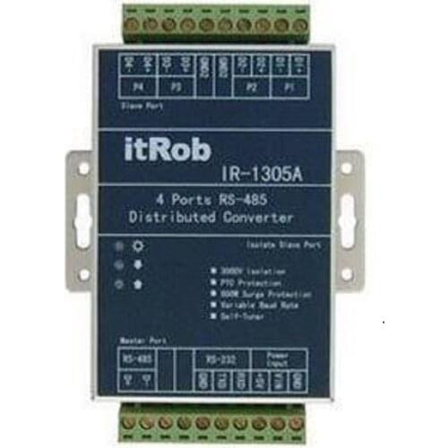 IR-1305A: Industrial-grade opto-isolated distributor RS-485/232 main port expands 4-way RS-485