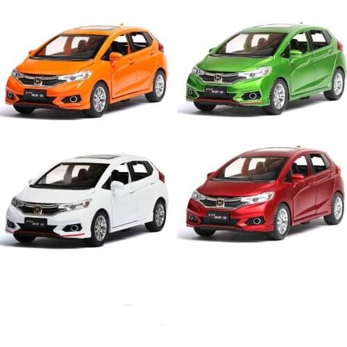 1/32 Diecasts & Toy Vehicles Honda FIT Car Model With Sound&Light Collection Car Toys For Boy Children Gift brinquedos