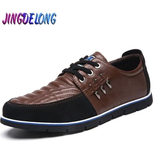 Fashion Men Casual Shoes Quality Leather Men Buiness Formal Shoes Brand Men Oxfords Handmade Splice Man Footwear Plus Size 38-48
