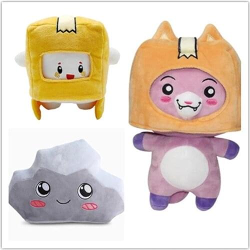 Lankybox Foxy Rocky Plush Toys Removable Cartoon Robot Cat Soft Pillow Plush Childrens Gift Turned Into A Doll Baby Sleep Toy