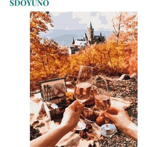 SDOYUNO 40x50cm Oil Paint By Numbers Scenery Frameless DIY Painting By Numbers Kits Landscape Digital Hand Painting On Canvas