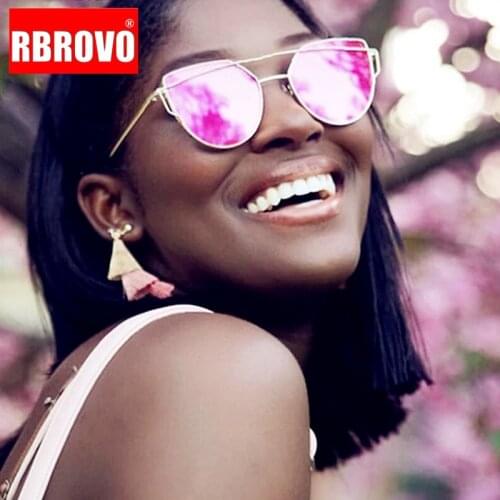 RBROVO Oversized Cat Eye Sunglasses Women Luxury Vintage Glasses for Women Retro Sunglasses Women Mirror Oculos De Sol Feminino