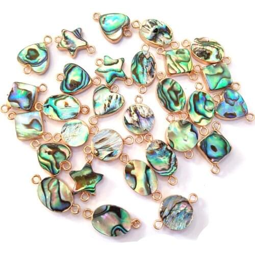 Wholesale Natural Shell Connector Mix-Shapes Charms Necklace Pendant for Jewelry Making Bracelets Necklace DIY Accessories 1pc