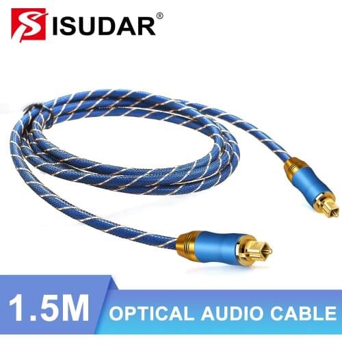 HIFI 5.1 Digital SPDIF Fiber Toslink Optical Audio Cable 1.5m Work with ISUDAR Radio and DSP Amplifier