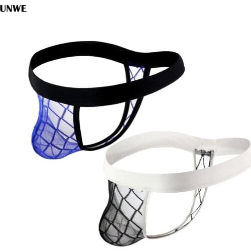 Sexy Mens See Through Mesh Thong Plaid Sissy G String Men Transparent U-convex Men Thongs G Strings Tangas Hombre Ropa Interior