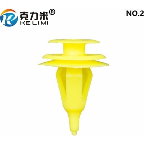 KE LI MI NO.2 Plastic Garnish Retainer Rivet For Toyota Yellow Trim Panel Fastener Clips