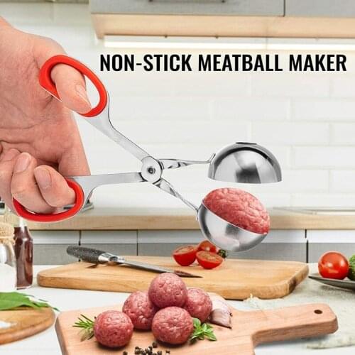 Meatball Maker Tongs Meat Baller Scoop Stainless Steel Ball Maker Meatball Tongs for Fruits Meatball Kitchen Tool