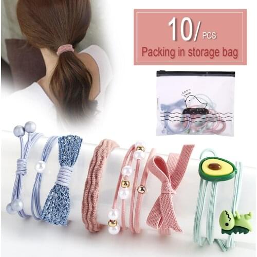 Cute Avocado Bowknot Elastic Hair Bands for Women Girls Hair Rope Headwear Ponytail Holder Kids Hair Accessories