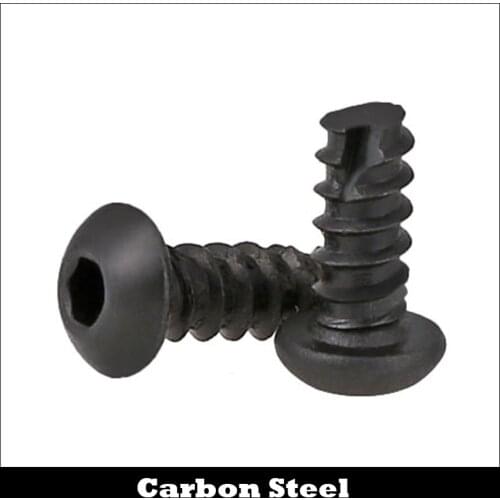 M2 M2*8 M2x8 M2*10 M2x10 8.8 Grade Black Carbon Steel Pan Oval Head Cutting Thread Tail Hex Hexagon Socket Self Tapping Screw