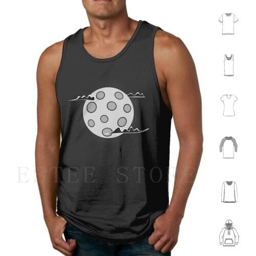 Glowing Moon In The Dark With Clouds Tank Tops Vest Sleeveless Glow In The Dark Moon Dark Black Glowing Moon In The Dark