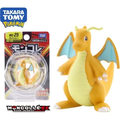 Takara Tomy Tomica Pokemon Pocket Monsters Moncolle MS-25 Dragonite 3-5cm Mini Resin Anime Figure Toys For Children Collectible