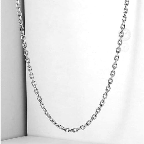 Thin Rolo Necklace Chain for Men Women Stainless Steel Silver Color 2.5mm Link Female Jewelry Choker 18-24inch DKN144
