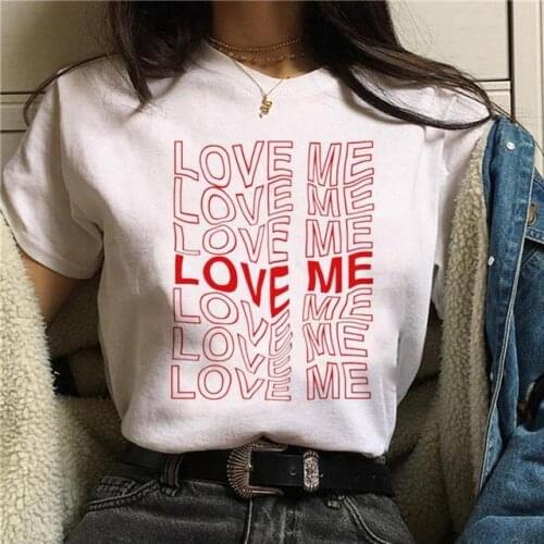Women Baby Girl Ulzzang Harajuku 90s Funny Tshirt Girl 90s Graphic T-shirt Summer Funny Print Love Me T Shirt,Drop Ship