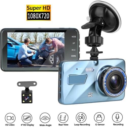 Dash Cam 3.6" HD Video Recorder Car DVR Cycle Recording Night Vision Dual Lens With Rear View Camera Auto Dvr Recorder DashCam