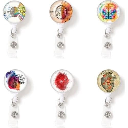 1pcs Doctors Nurses Heart Retractable Badge Reel Personality Medical Student Emergency ID Name Card Badge Holder Office Supplies