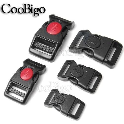 10pcs 15mm 20mm 25mm Curved Side Release Buckle w/Lock Plastic Black Paracord Bracelet Outdoor Backpack Bag Parts Accessories