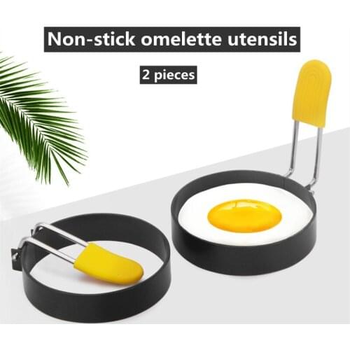 2 Pcs Anti-scalding Non-stick Round Omelette Model Kitchen Stereotyped Breakfast Omelette Utensil