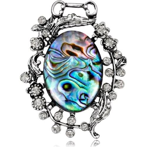 20 pcs/ lot Free Shipping Jewelry New Oval Shaped Shell Brooch Pin For Women Men Gift Luxury Brooch