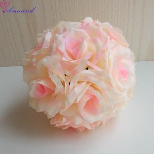 Aisound 8pcs 15cm Wedding Flowers Ball Table Centerpiece Decoration Artificial Silk Rose Pomander Wedding Flowers Arrangement